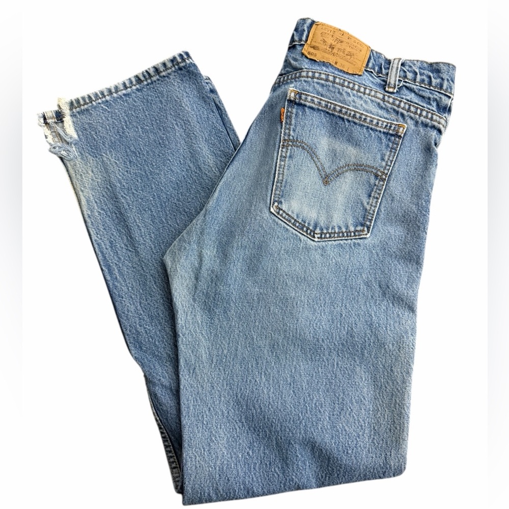 VTG Levi’s 505 Orange Tab Jeans Men’s 36x32 USA Made Light Wash Straight Leg‎